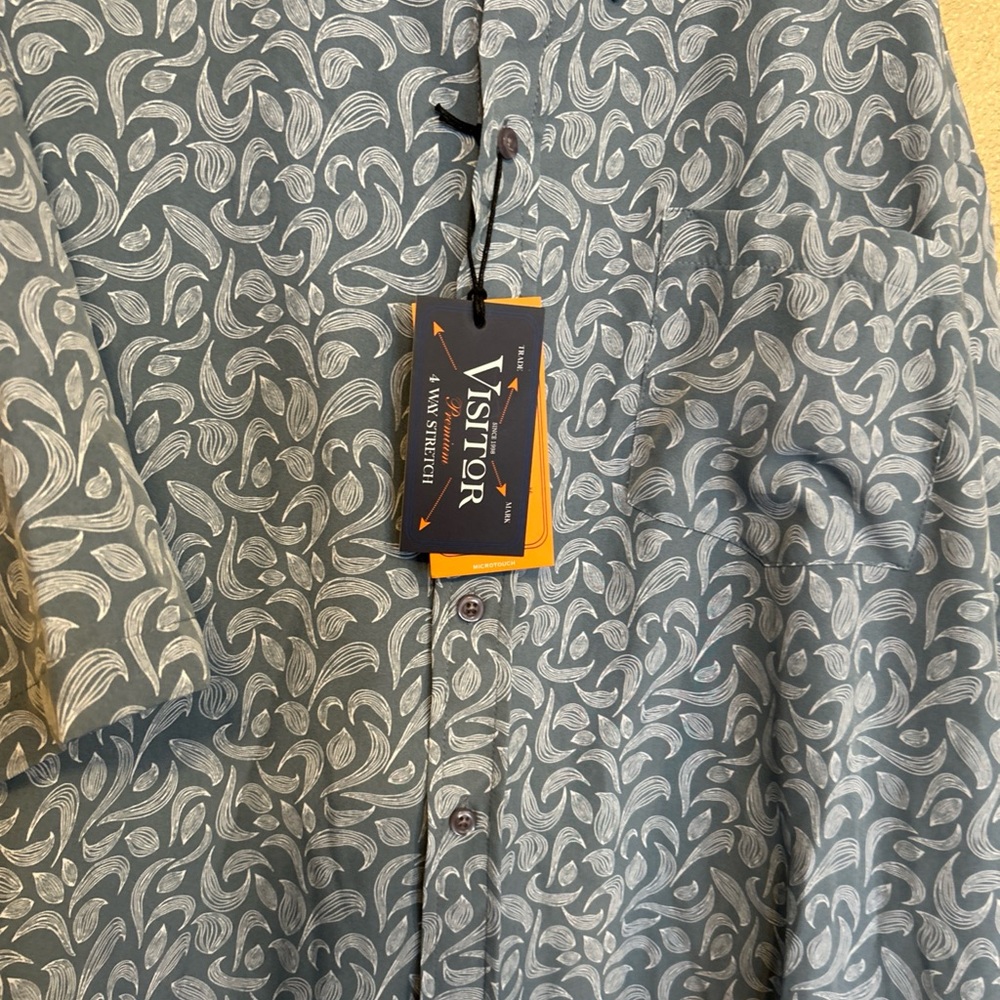 NWT Sz 3xlb Men's Blue Patterned Shirt by visitor.